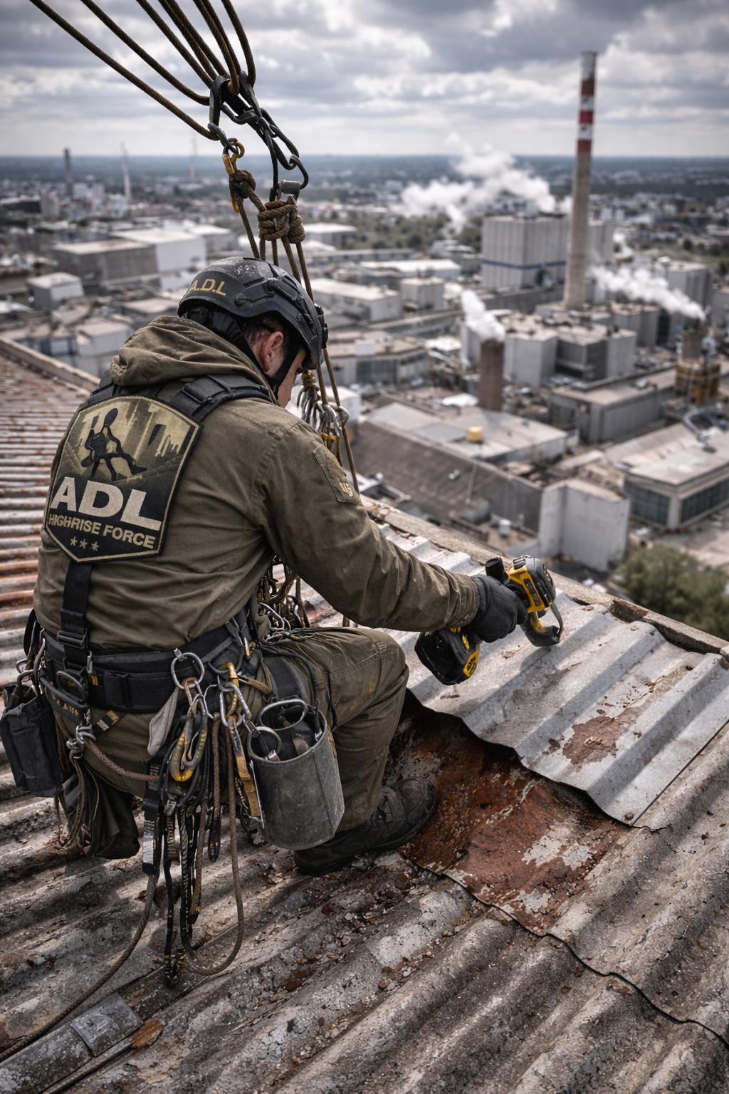 Dachreparatur Industriekomplex